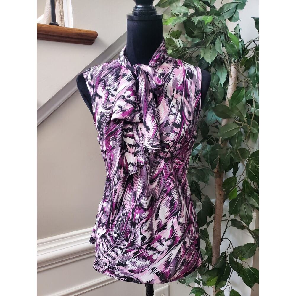 Bar III Women Multicolor Polyester Halter Neck Sleeveless Top Blouse Size Large